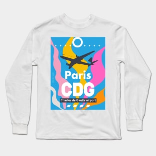 CDG Charles de Gaulle Paris Airport Long Sleeve T-Shirt